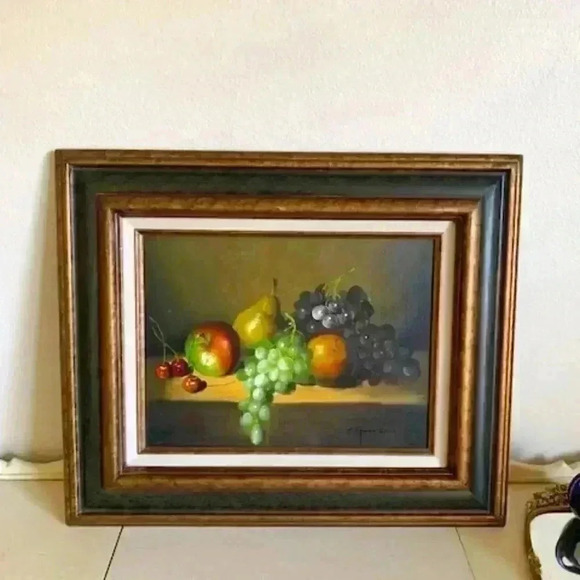 FRANK LEAN  Oil Canvas Fruit painting | Signed - Picture 1 of 5